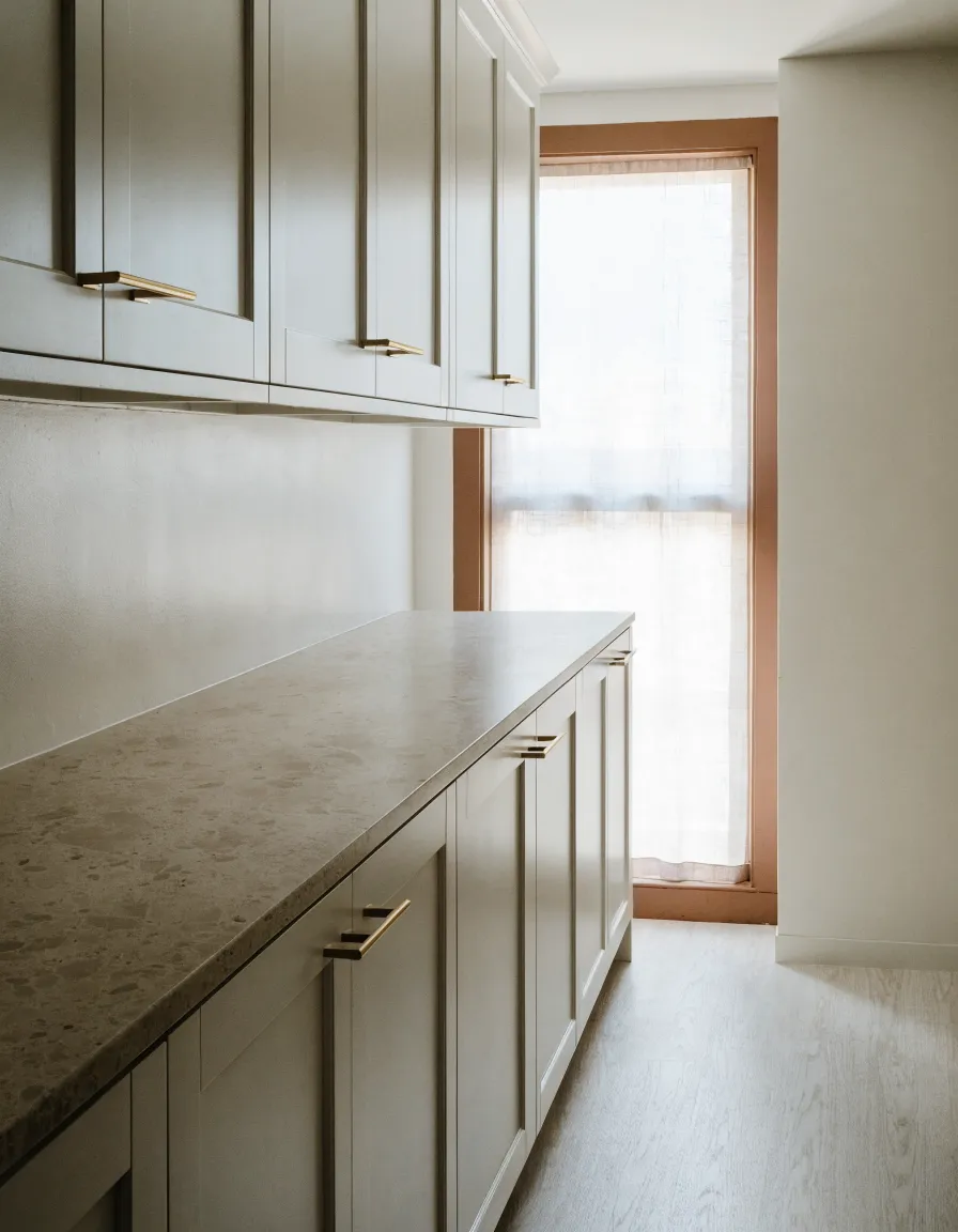 Cabinet refacing Davie, FL: new shaker doors and drawer fronts on the original cabinet boxes, the face frames skinned to match