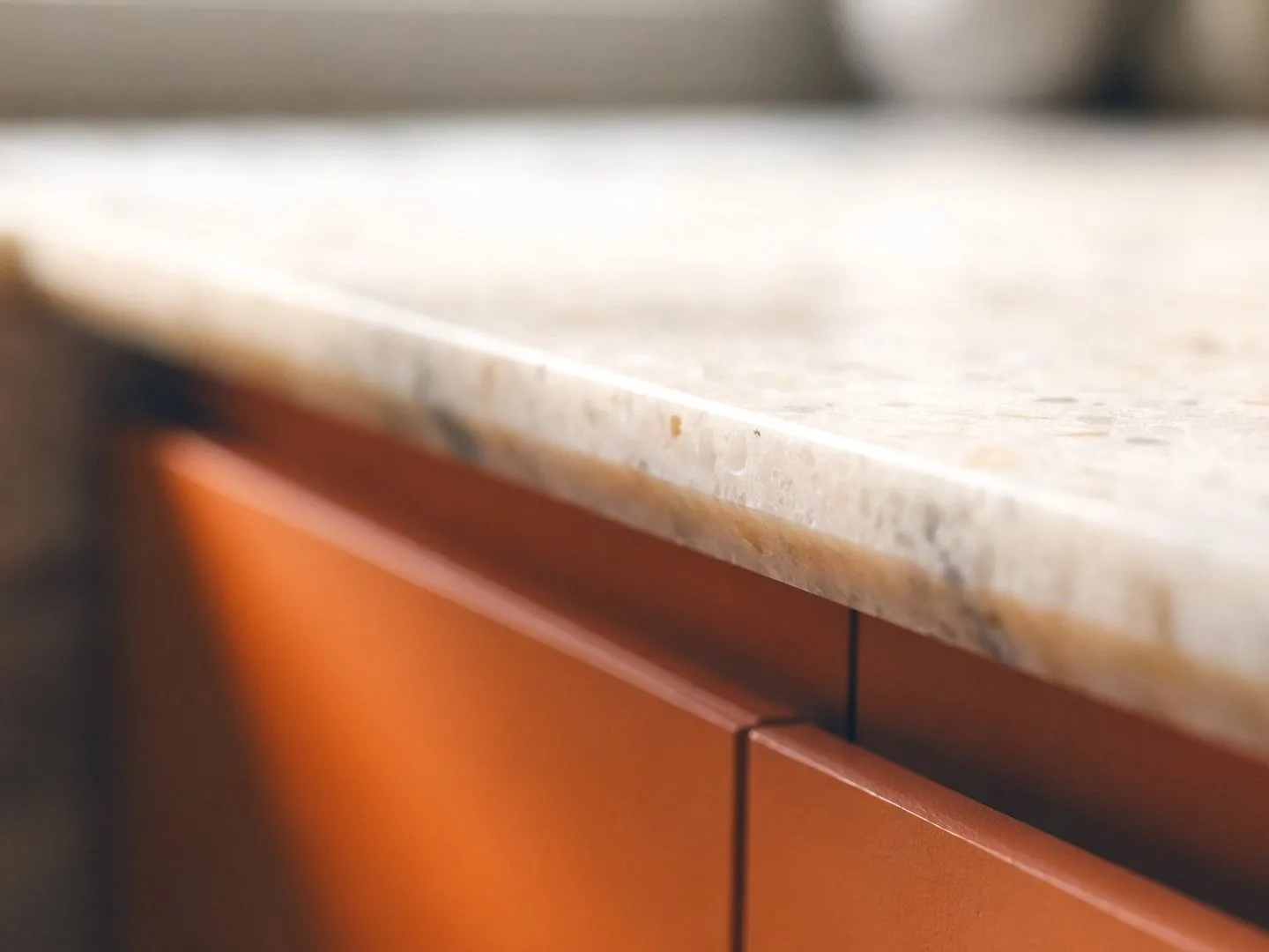 Countertop contractor in Davie, FL: the finished edge profile of a stone countertop
